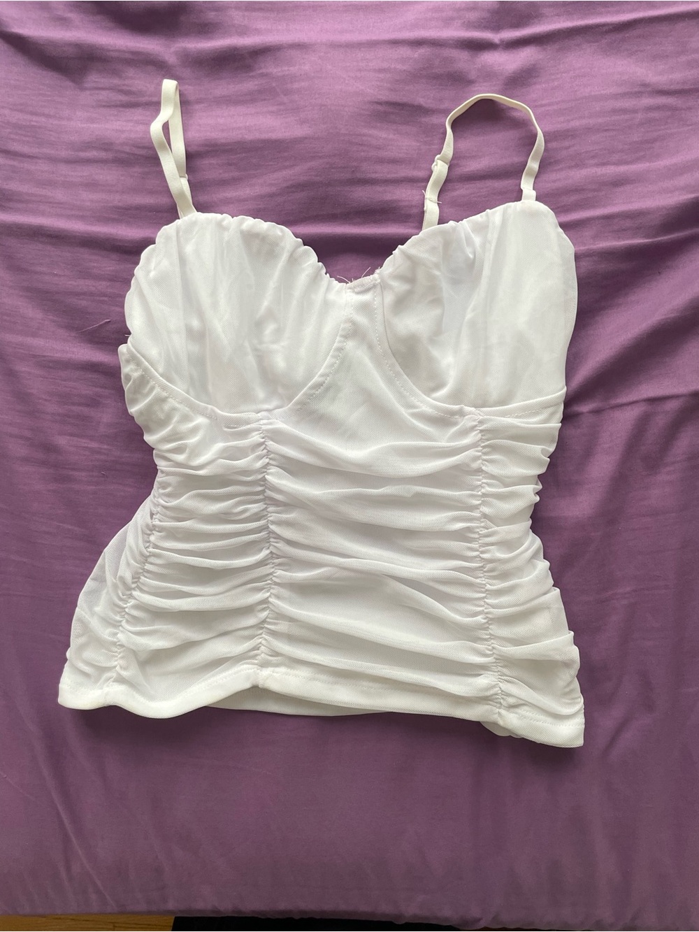 Streetwear Society White Ruched Bustier Cami